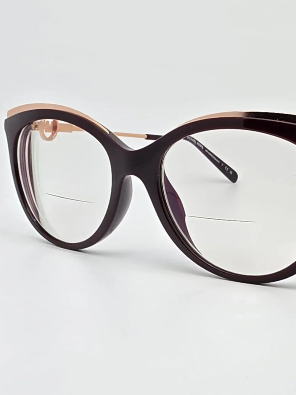 Michael Kors MK4089U 3344 Ajaccio Cordovan Gold Cat Eye Eyeglasses Frame 53mm